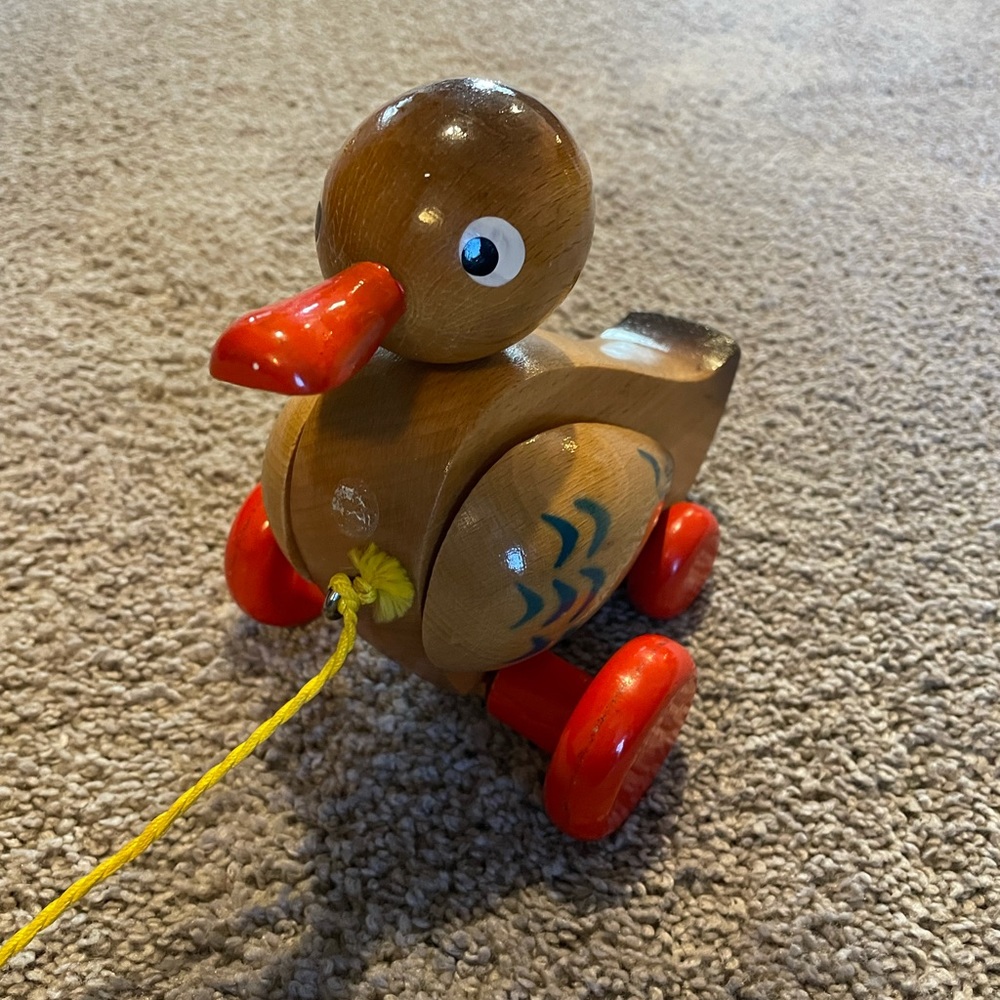 Antique wood duck toy